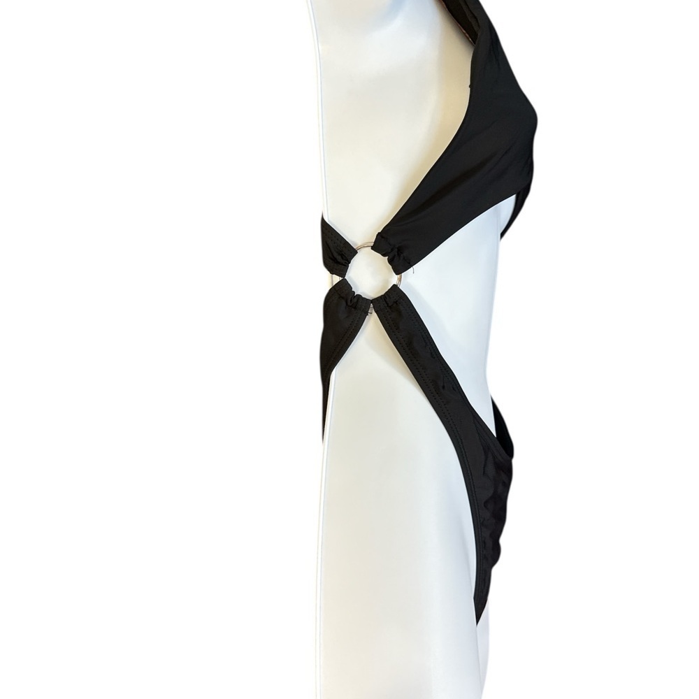 SHEIN Black Cutout Monokini One-Piece Swimsuit Size M - Picture 4 of 5